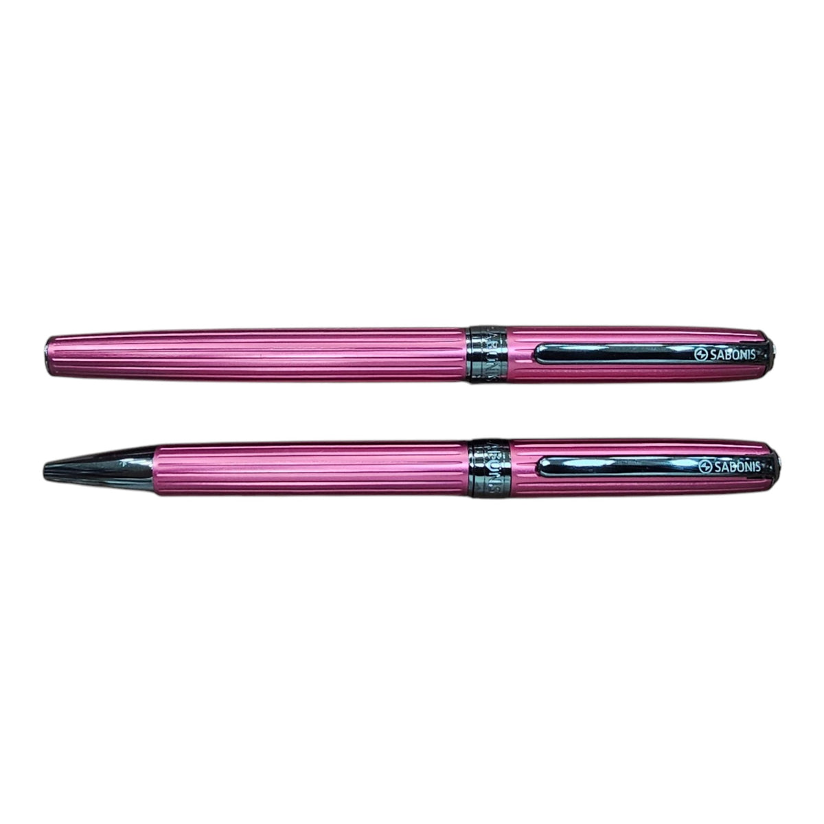 BOLIGRAFO Y ROLLER ROSA METALIZADO (2033 RBRR)