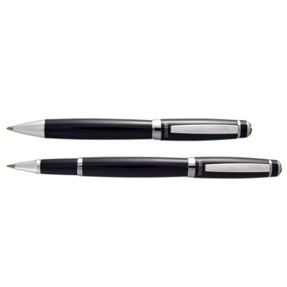JUEGO BOLIGRAFO Y ROLLER NEGRO LACA (3043NBNR-048)