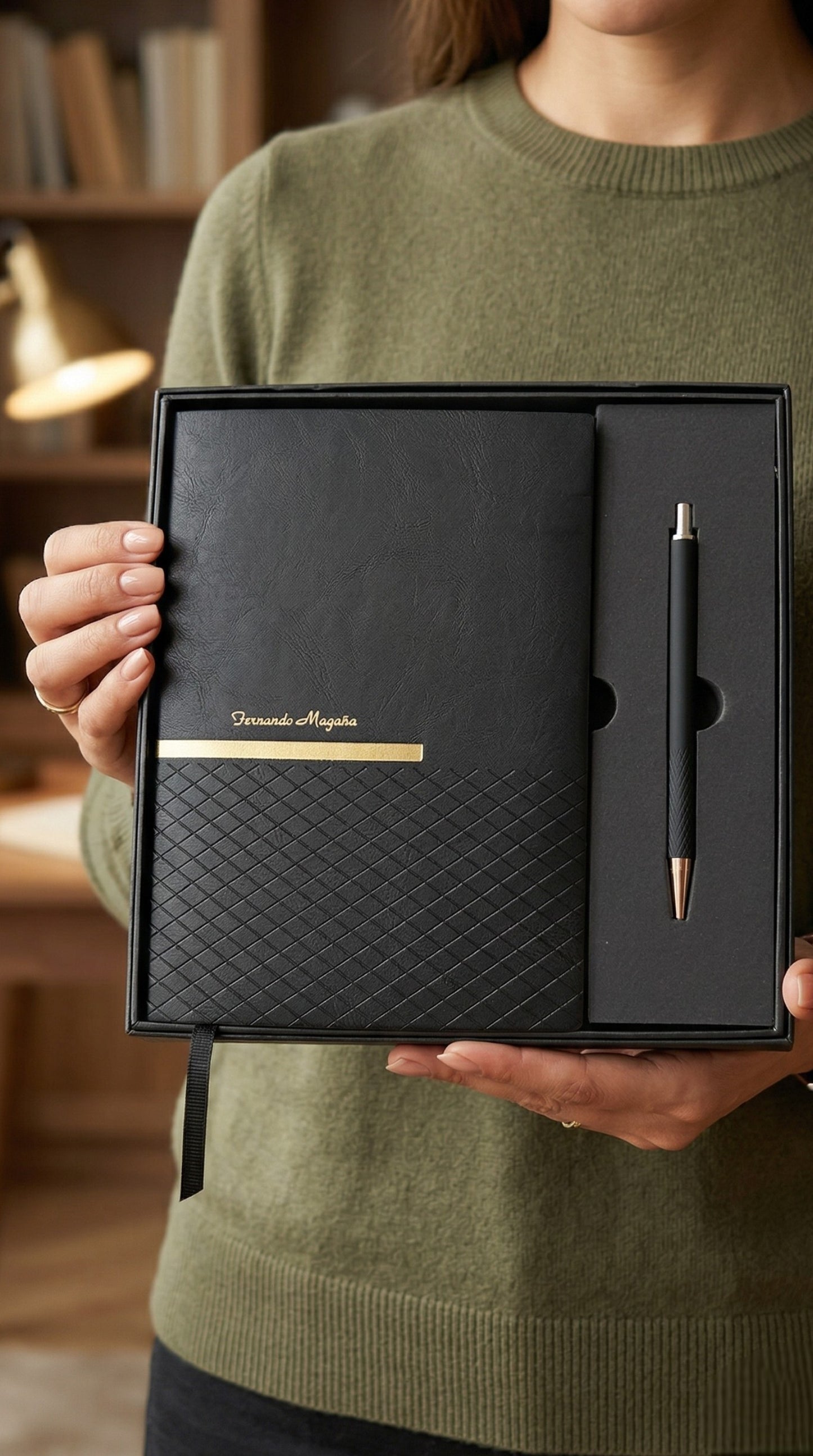 SET DE LIBRETA ZLATNA NEGRO (HL 9063)