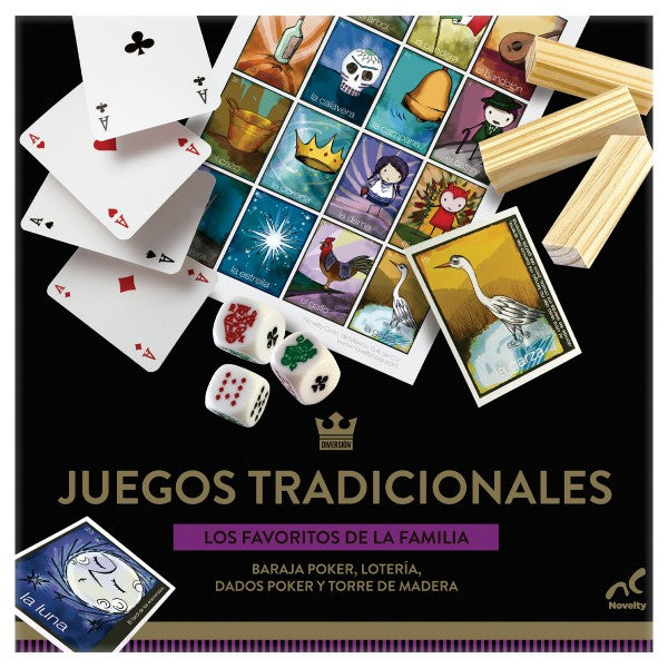 SET DE 3 JUEGOS CLASICOS LOTERIA POKER Y TORRE DE MADERA (JCA-1191)