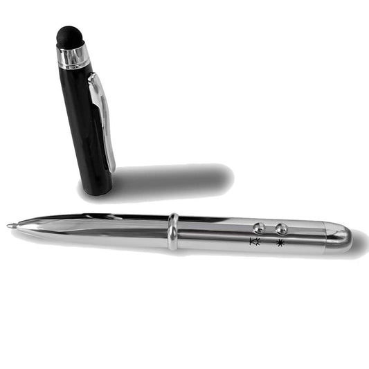 PLUMA 4 EN 1 NEGRA CON PLATA