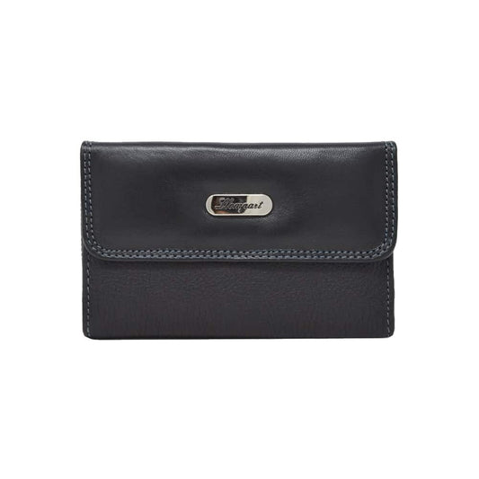 CARTERA BROCHE CHICA EN PIEL NEGRO (LL2019)