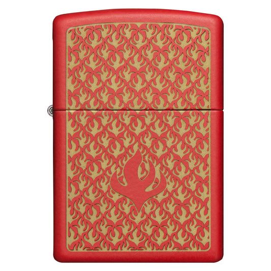 ZIPPO ROJO PATRON DE FLAMAS (MZ49573)
