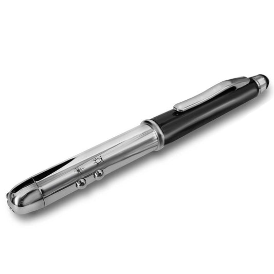 PLUMA 4 EN 1 NEGRA CON PLATA