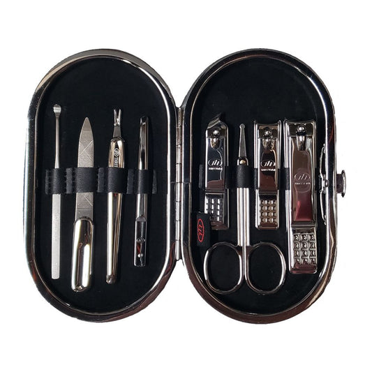 ESTUCHE DE MANICURE EN VINIL C/8 PZAS PLATA (TS-392R)