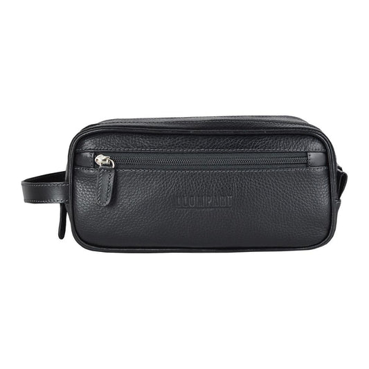 NECESER DE PIEL DOBLE ZIPPER NEGRO (LL 578A V NE)