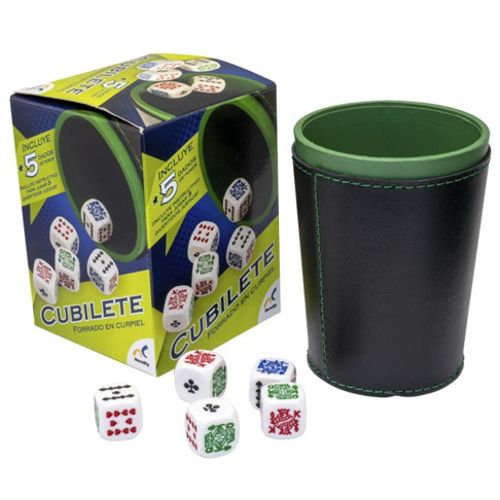 CUBILETE CON INTERIOR VERDE DE PLASTICO (5010)