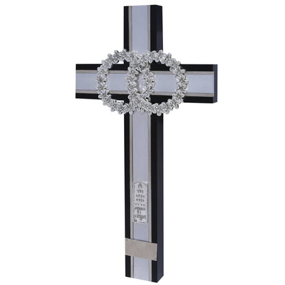 CRUZ DE MATRIMONIO CHOCOLATE PLATA 40*22.5 CM (CMP-CH)