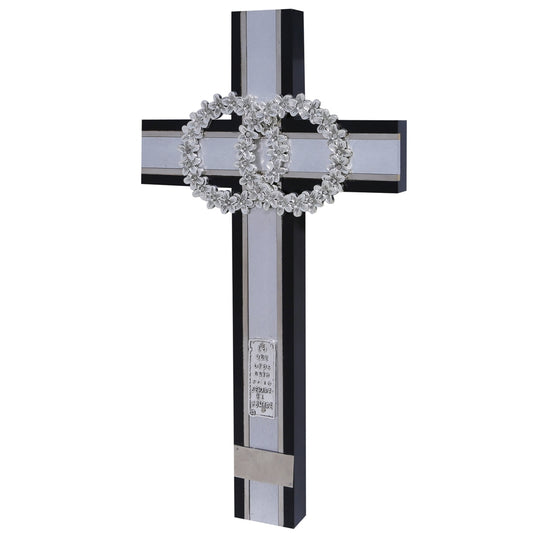 CRUZ DE MATRIMONIO CHOCOLATE PLATA 40*22.5 CM (CMP-CH)