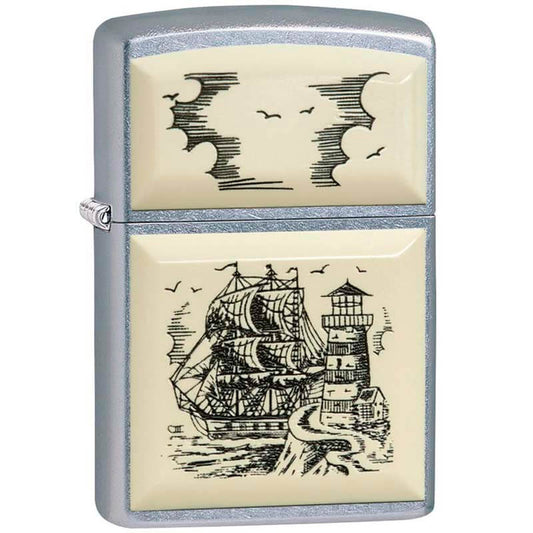 ZIPPO BRILLANTE SCRIMSHAW BARCO (MZ29397)