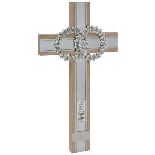 CRUZ DE MATRIMONIO NATURAL PLATA CON PIEDRA 40*22.5 CM (CMPP)