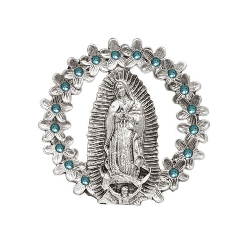 VIRGEN GUADALUPE ARO PLATA CON PIEDRA (VGAPP)